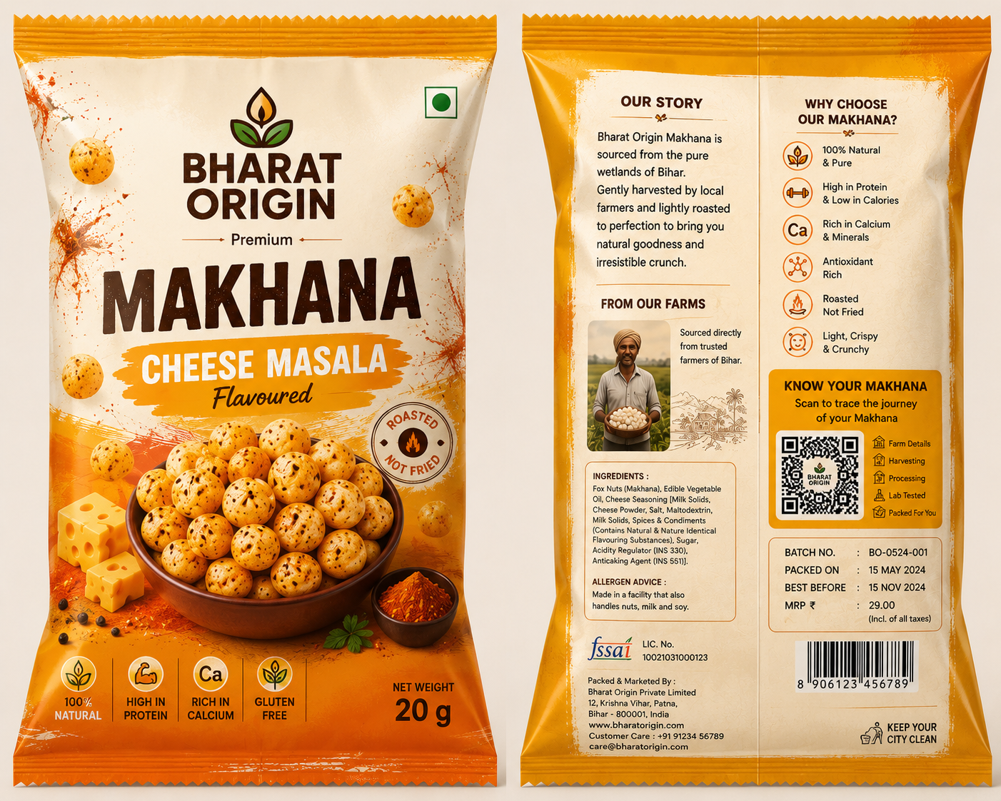 Cheese Masala Makhana packaging