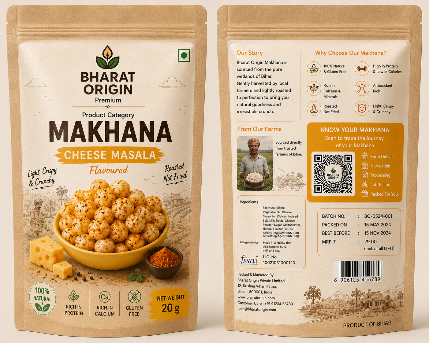 Cheese Masala Makhana kraft pouch