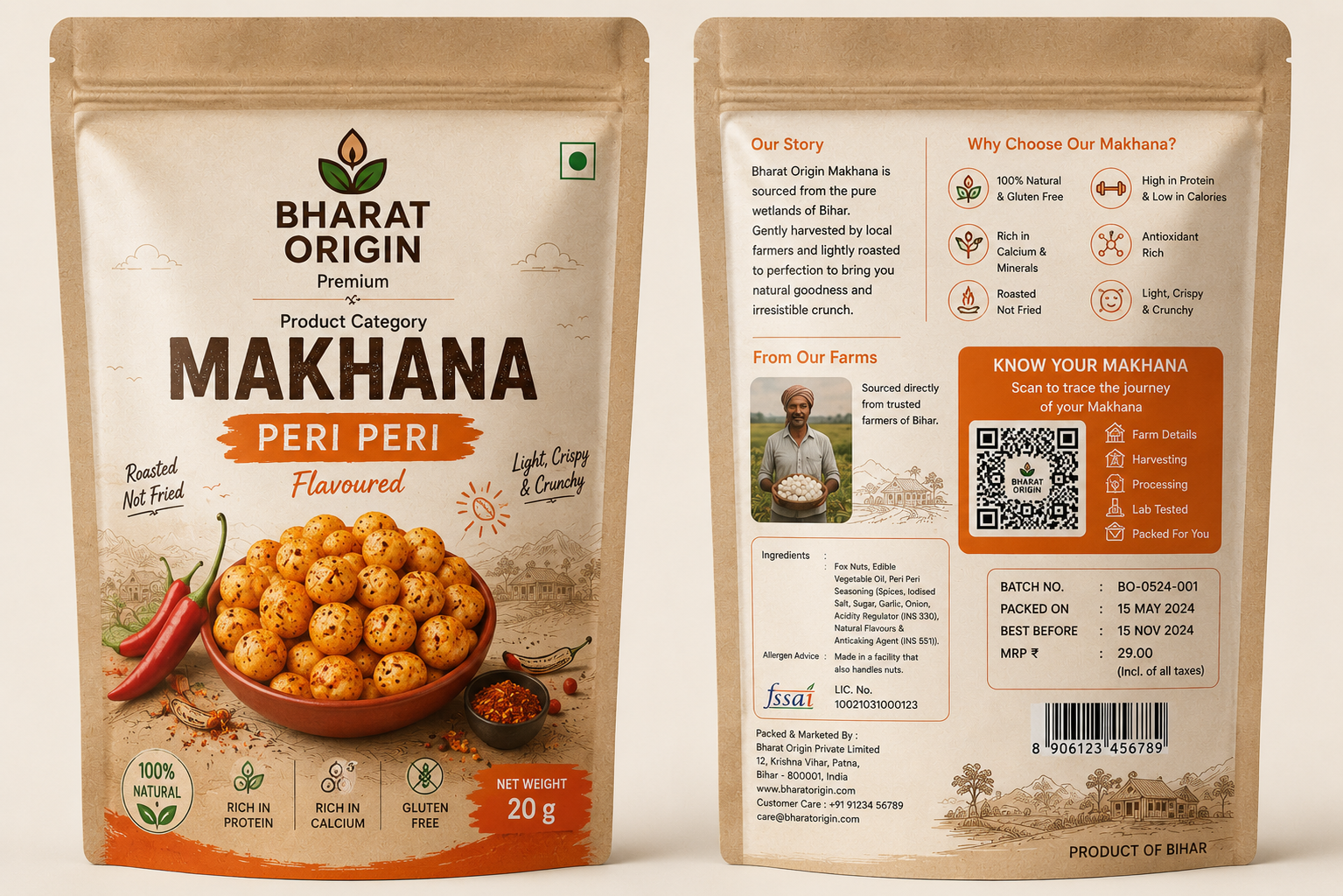 Peri Peri Makhana packaging